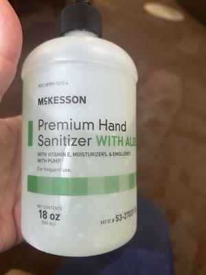 Hand sanitizer on tables at Hill imaging