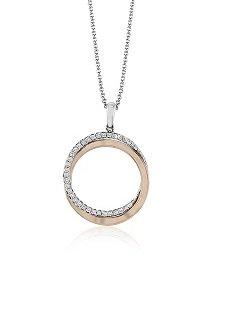 rose and white gold diamond pendant