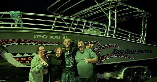 Laurel and Ryan with Sophia and Sean with ship Ipo Kai II