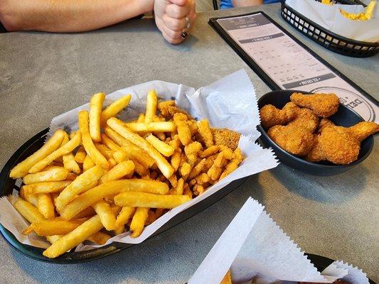 Clam dinner and Fried Mushrooms