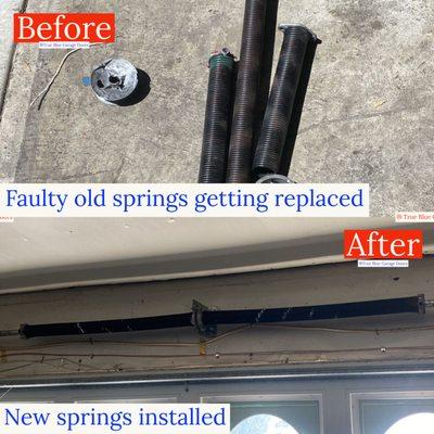 Garage door spring replacement