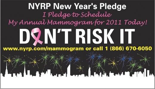 Take the NYRP Pledge and Schedule your mammogram today at 866-670-6050