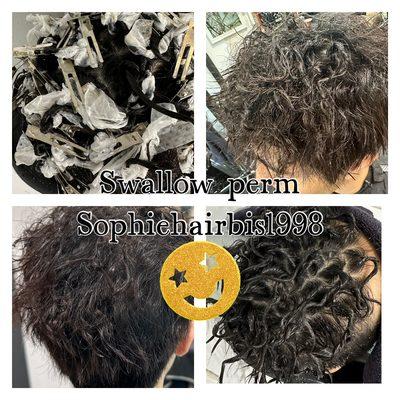 Men's swallow perm