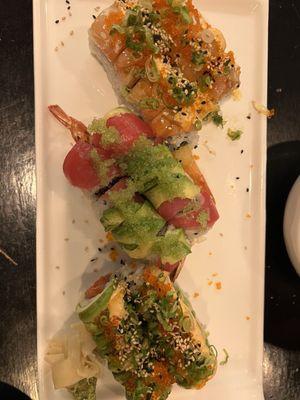 From top: New Paige Special Roll, Hawaiian Special Roll, Lambada Special Roll