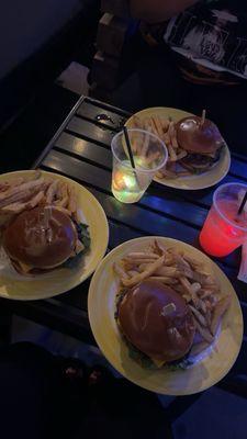 Burgers and fries