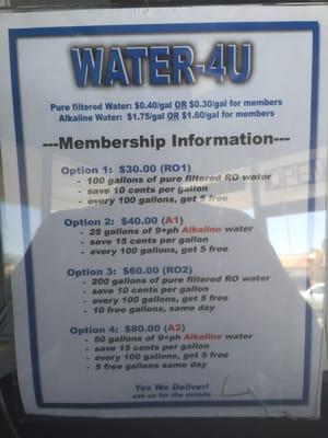 I went for Option 3: $60 up-front for 200 gallons, plus 1 gallons free today.