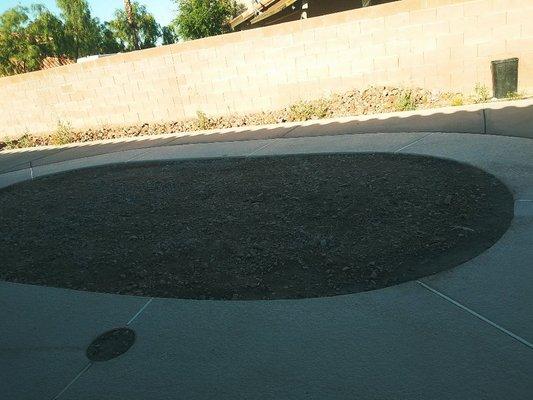 Filled in Pool With Space for Sand.