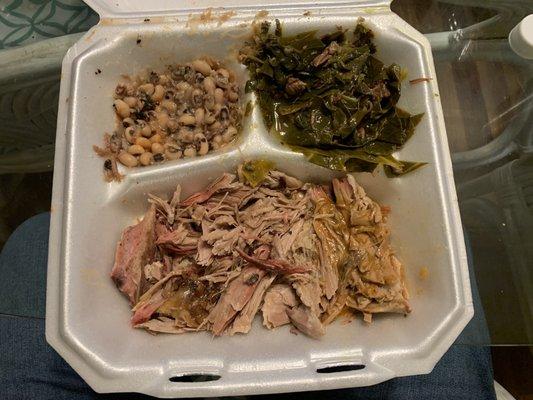 New Year's Eve special pork butt black eyed pea's and collard's loved it