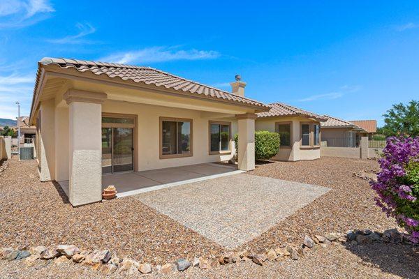 Large covered patio.