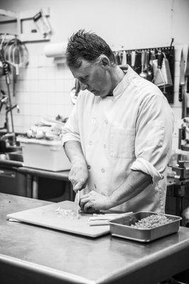 Chef John Hill brings 30 years of restaurant experience to the kitchen at Rising Tide