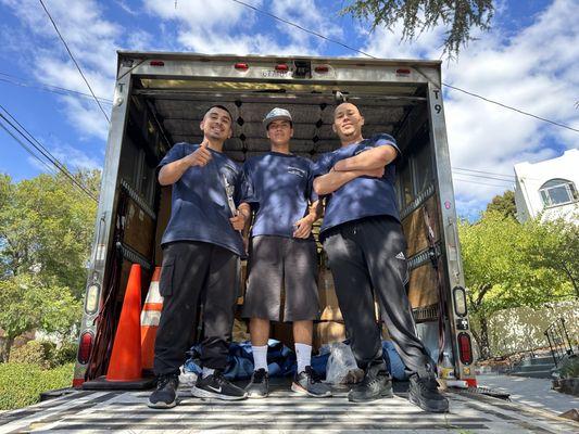 Richard, Luis and Jose still smiling after a 6 hour move