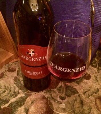 Yummy Sangiovese, full of flavor, yet a gentle red!