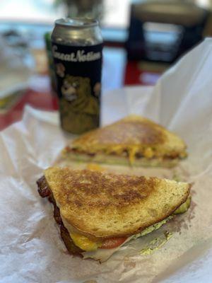 Chicken bacon ranch panini and a Great Notion beer - Blueberry Muffin. Awesome!