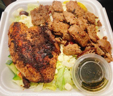 Large Greek Salad  with Gyro & Tilapia