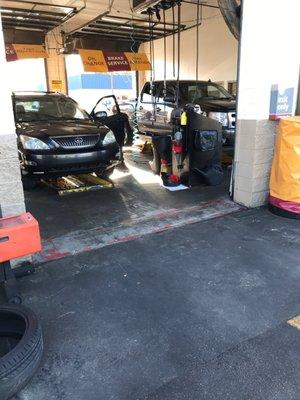 My SUV about to roll out of Jiffy Lube J'ville, NC. Excellent service.