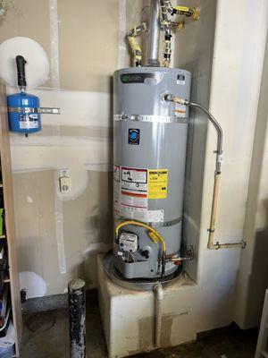 Permitted water heater installation in Atascadero.