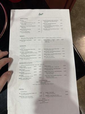 Food menu