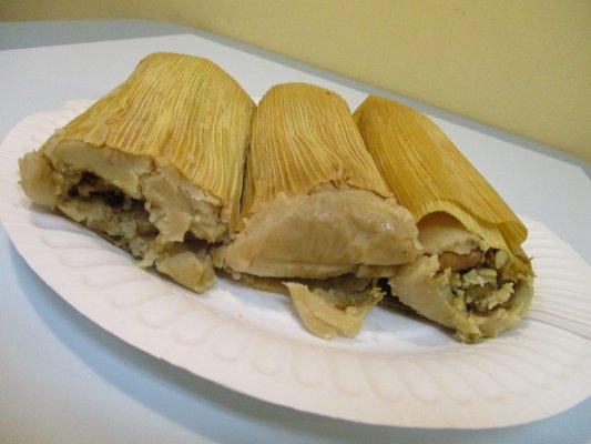 Three; Chicken Tamales