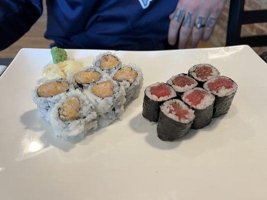 Spicy Yellowtail Roll & Pepper Tuna Roll