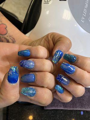 Blue nails