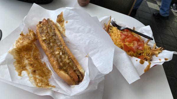 Long Island Coney Dog and Coney Fries