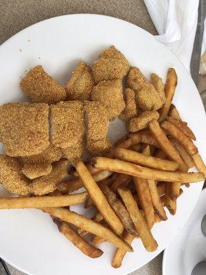 Fried catfish nuggets and fries