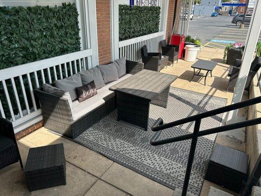 Outdoor patio of Legacy Cigar Lounge