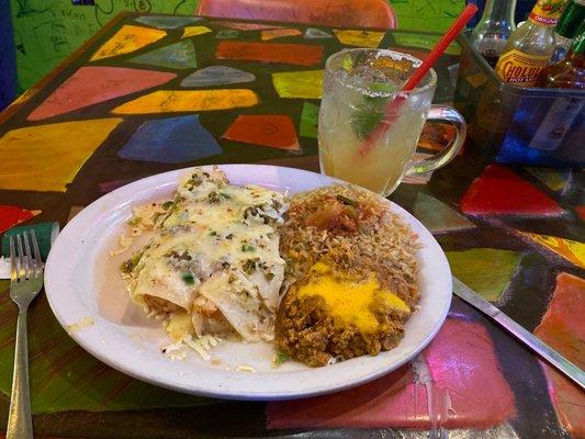 Shrimp enchiladas with verde sauce