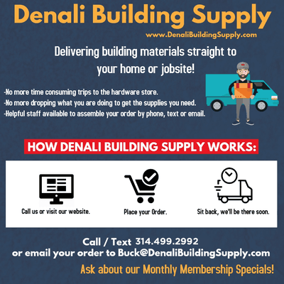 Instructions on how to order from Denali Building Supply.