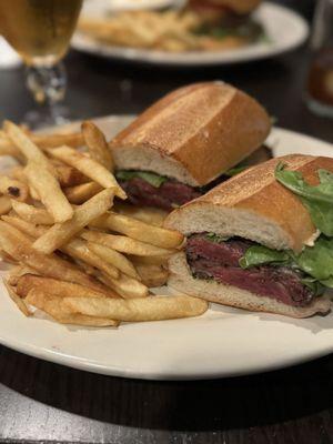 Hanger steak sandwich