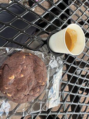 Espresso and a chocolate peanut butter cookie!