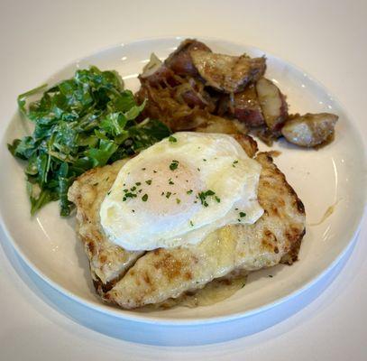 Croque Madame $19 (Rating: 8.5/10) the potatoes and side salad are horrible though. Only the Croque Madame was delicious.