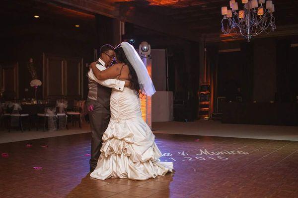 Our first last Dance. I loved the cascading of the gown!