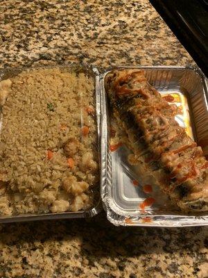 Hibachi rice and umi roll