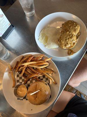 Burger and biscuits and gravy!