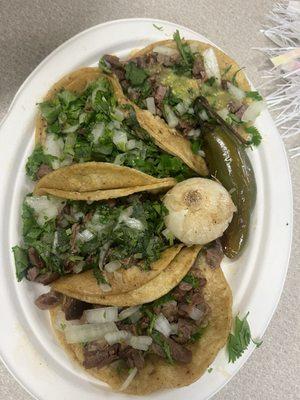 4 Carne Asada Tacos