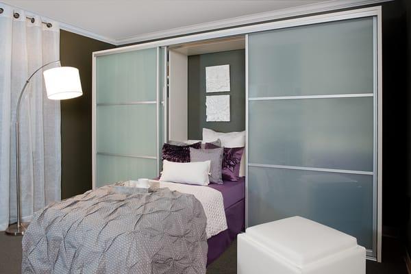 Modern Murphy Bed with Sliding Glass Doors