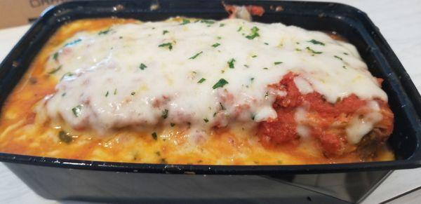 Lasagna. It looks bland but it's also worth it.