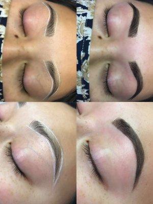 Henna can be used to fill in spareness and gaps to achieve a fuller brow look! Get this, there's no needles or blades and fades naturally.