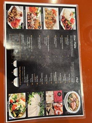 Menu as of October 2022