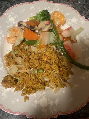 Special Seafood Delight with vegetable fried rice