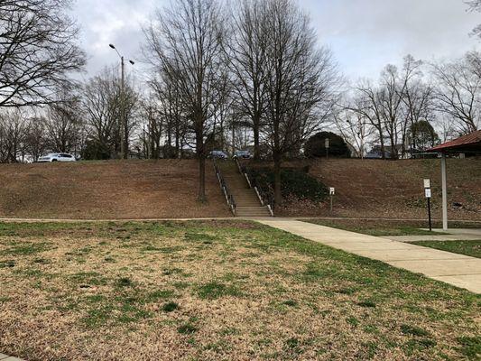 Another set of stairs to the main parking lot