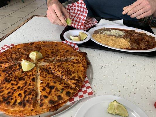 Birria pizza quesadilla