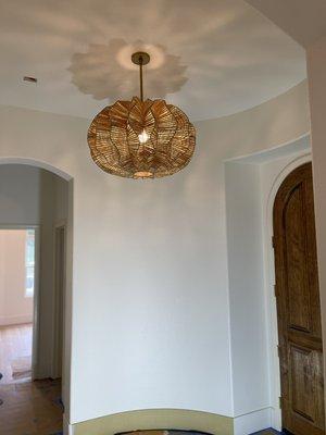 New Entry light fixture installation