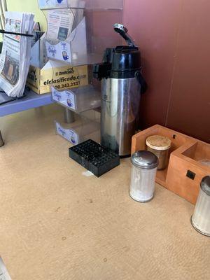 Dirty and empty coffee station