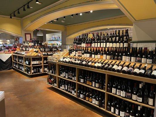 Wine and liquor selection area