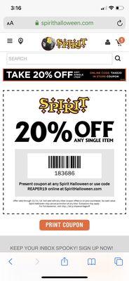 Online coupon