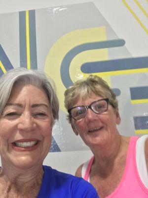 Connie Kirk and Kathleen Hamilton ate having a Blast at Hemet Jaxzercise!  Come join us!