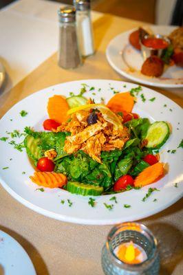 Izgara Tavuklu Ispanak Salatası - Spinach Salad with Grilled Chicken