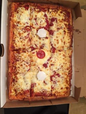 12 cut pepperoni pizza. $18 with delivery fee.